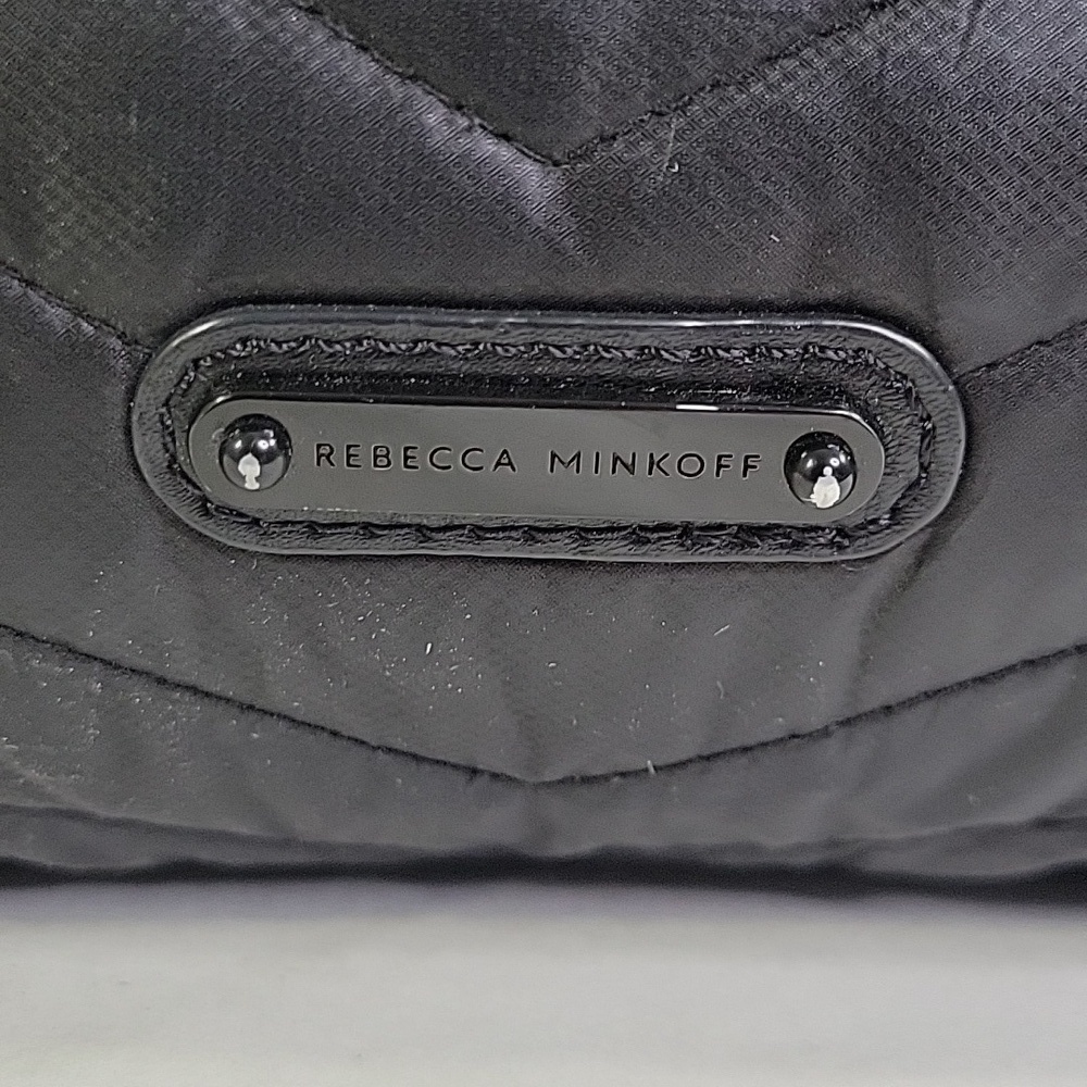 Rebecca Minkoff Black Nylon Quilted Chain Strap Crossbody Shoulder Bag - Picture 6 of 15